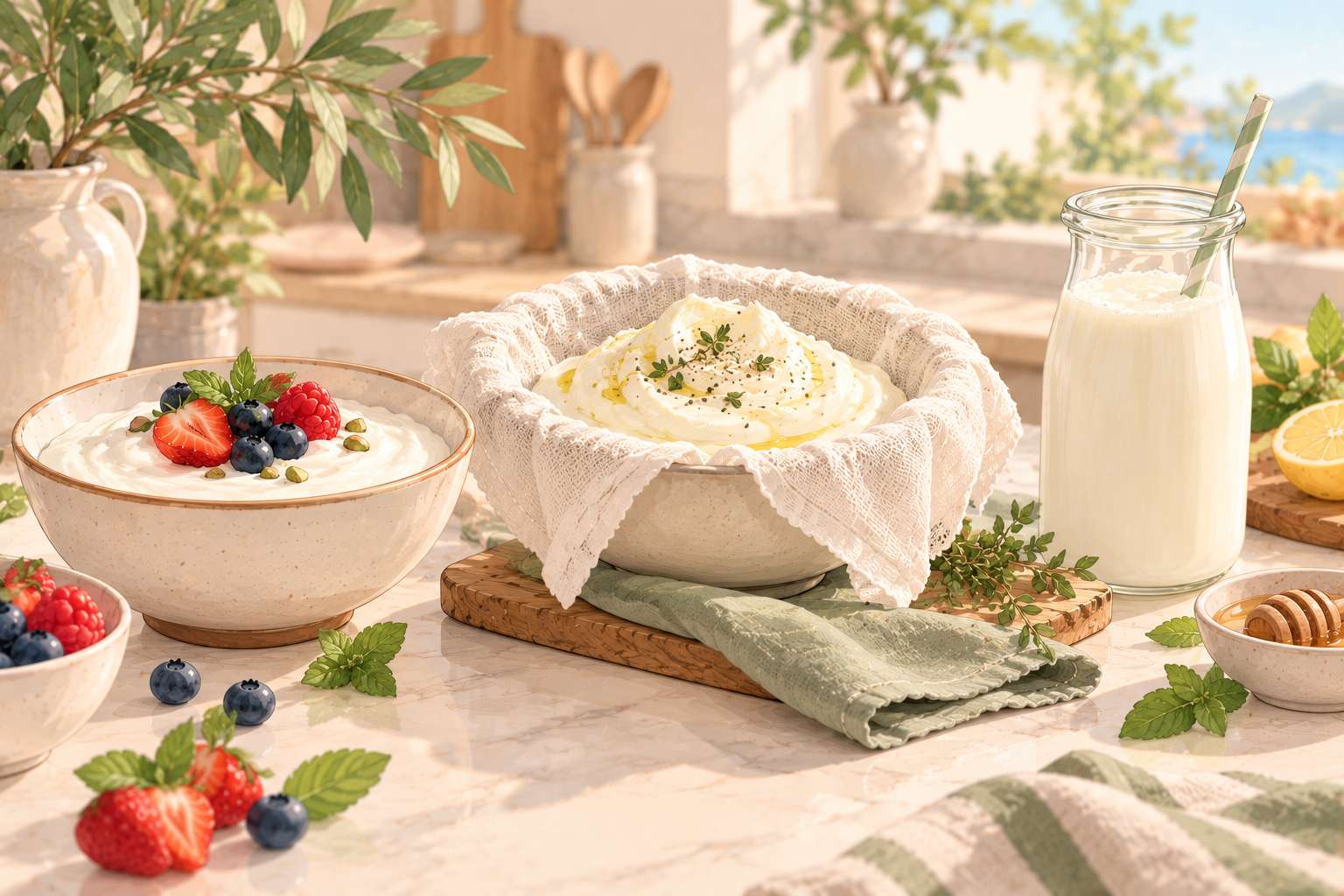Set, Strained & Drinkable: Types of Yogurt — original Yogurt Atelier article illustration