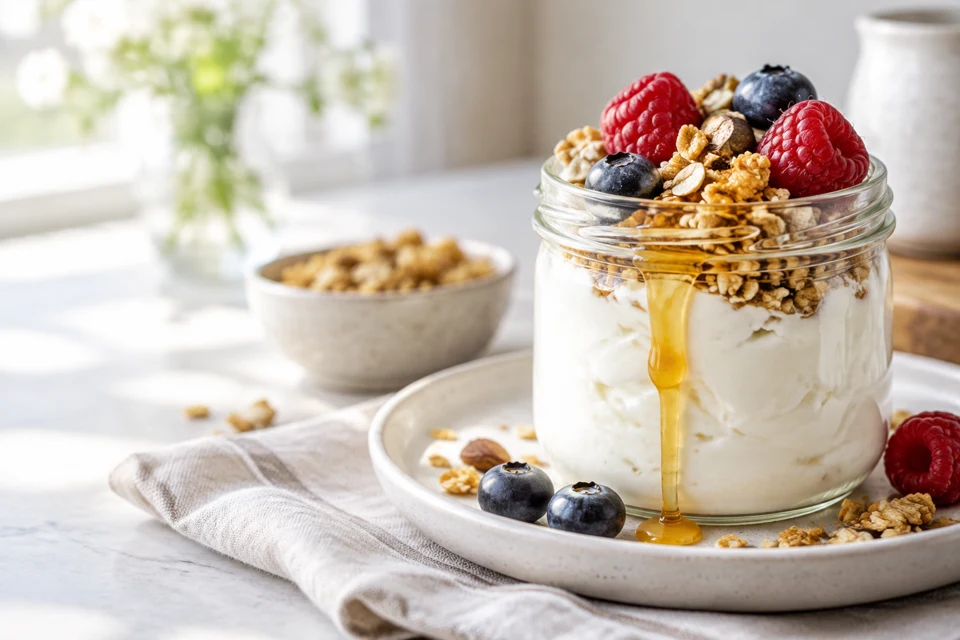 Illustrated homemade yogurt jar