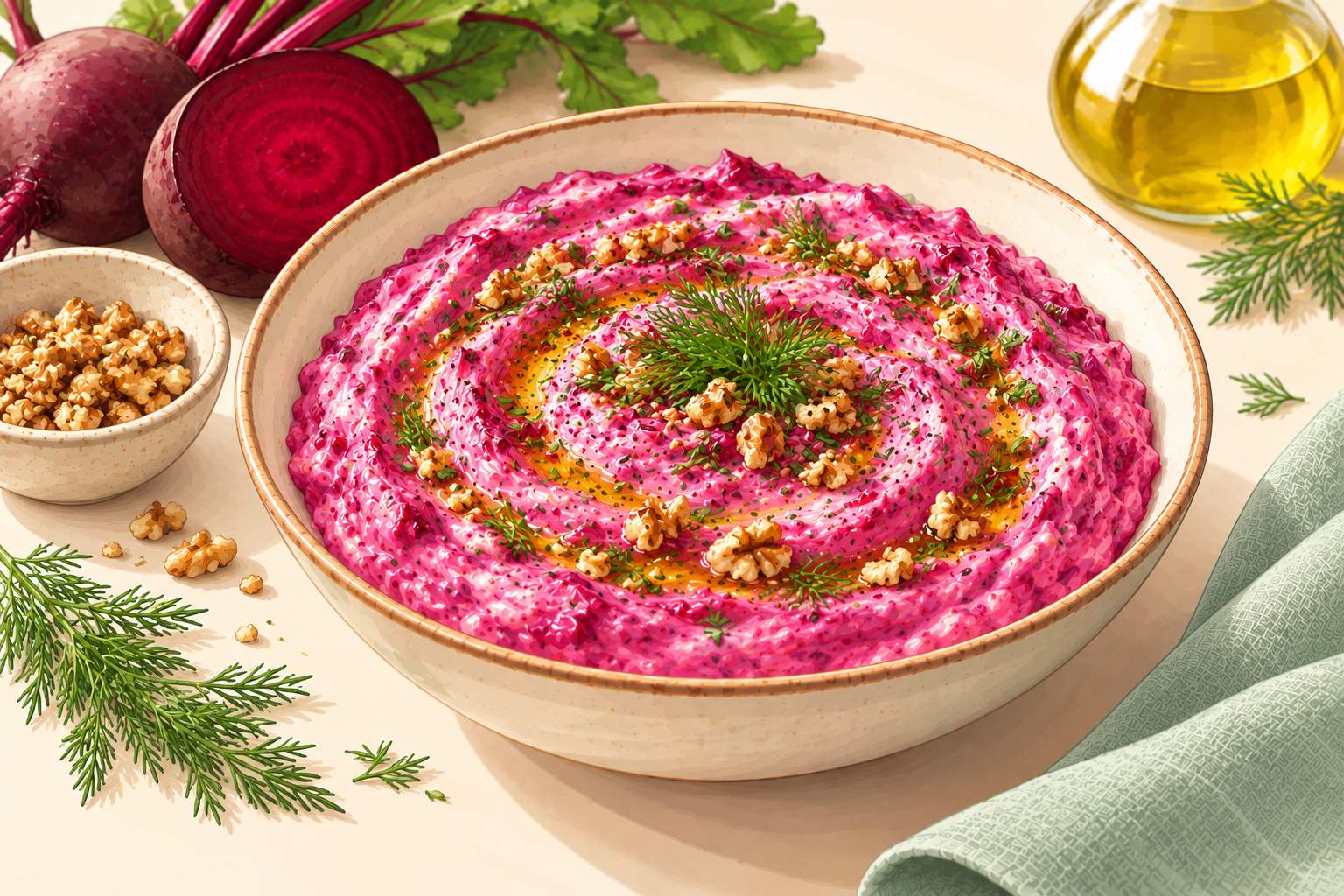 Beetroot Yogurt Dip — original Yogurt Atelier recipe illustration