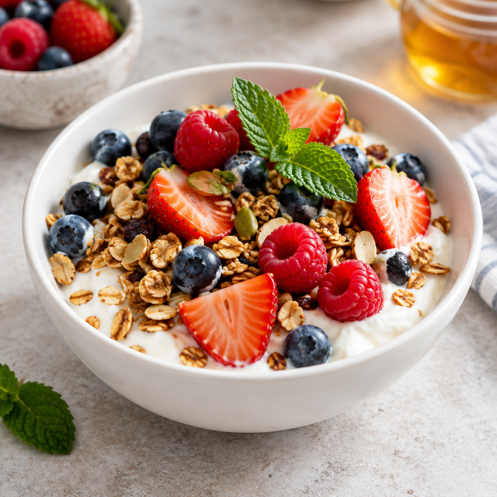 Strained Yogurt Berry Bowl — original Yogurt Atelier recipe illustration