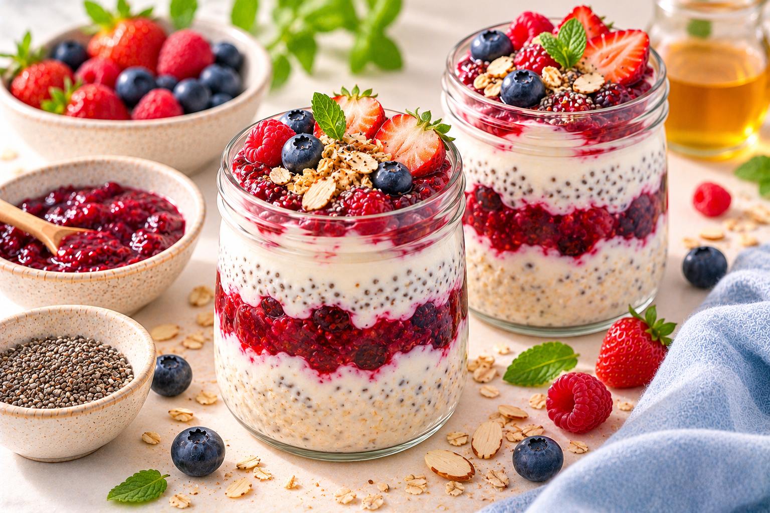 Berry Chia Jam Yogurt Jars — original Yogurt Atelier recipe illustration