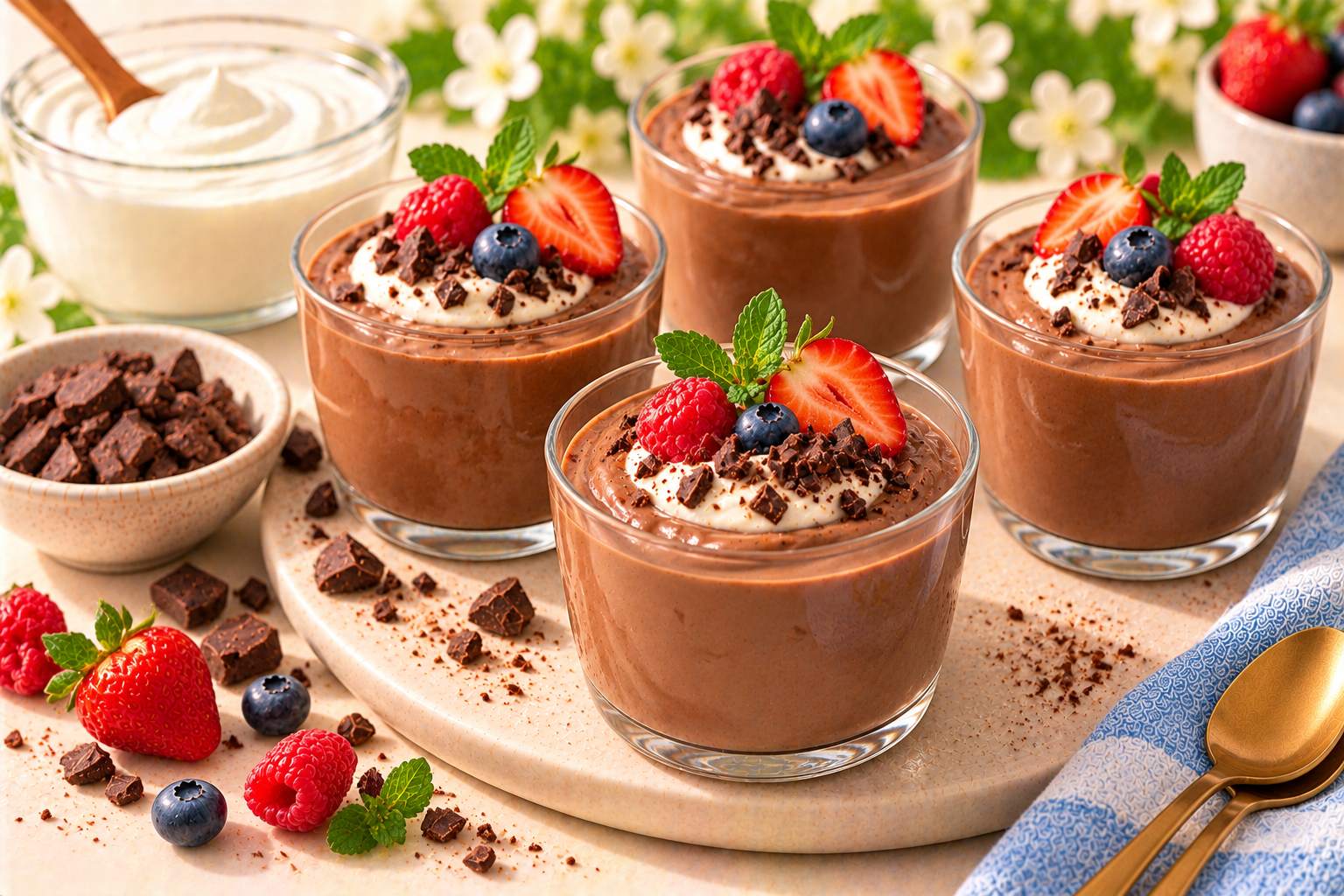 Chocolate Yogurt Pudding — original Yogurt Atelier recipe illustration