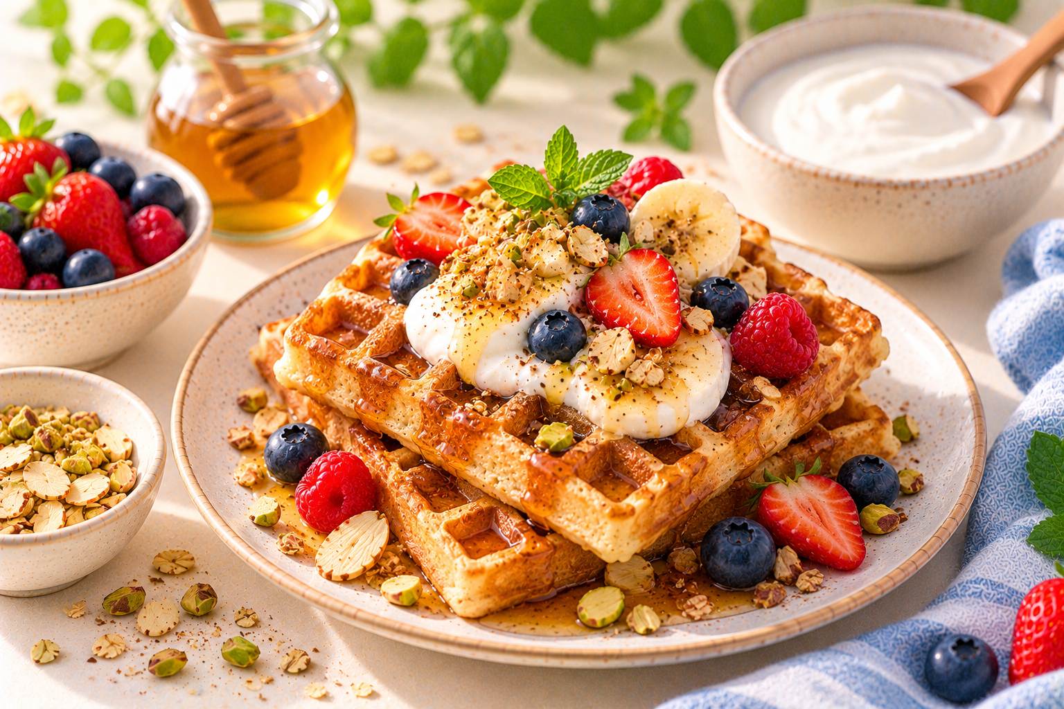 Crisp Yogurt Waffles — original Yogurt Atelier recipe illustration