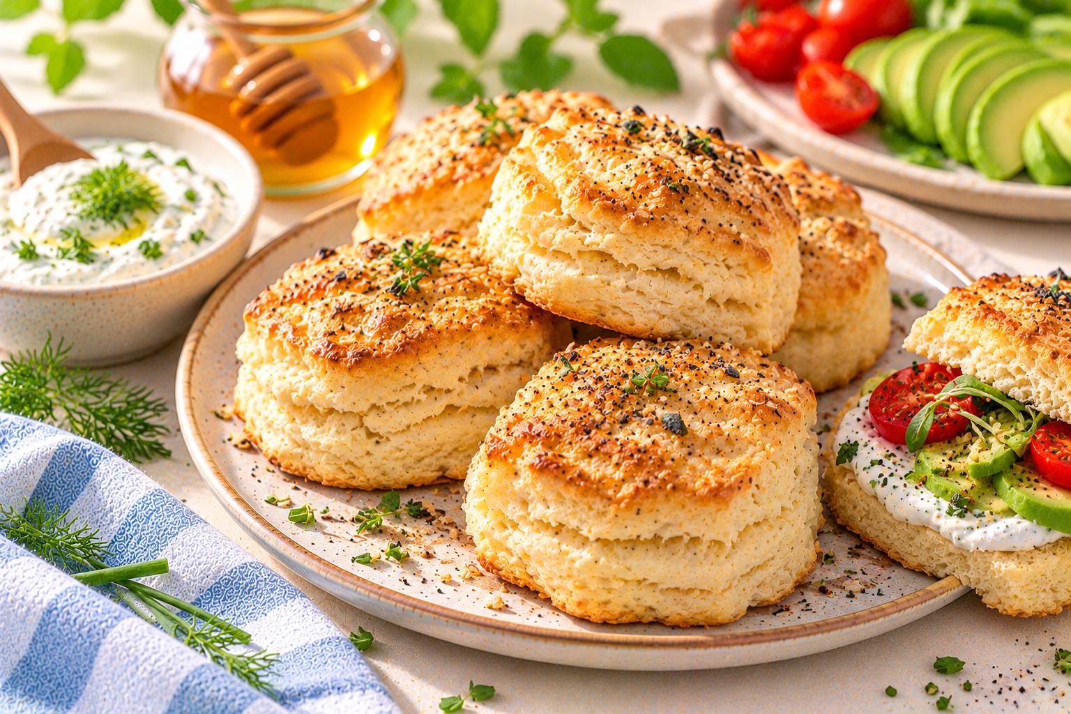 Flaky Yogurt Breakfast Biscuits — original Yogurt Atelier recipe illustration
