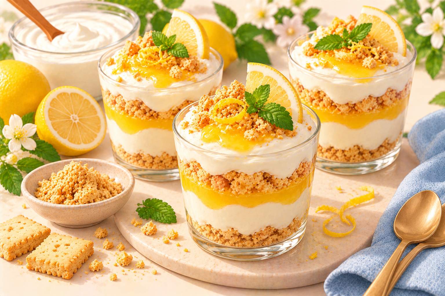 Lemon Curd Yogurt Cups — original Yogurt Atelier recipe illustration