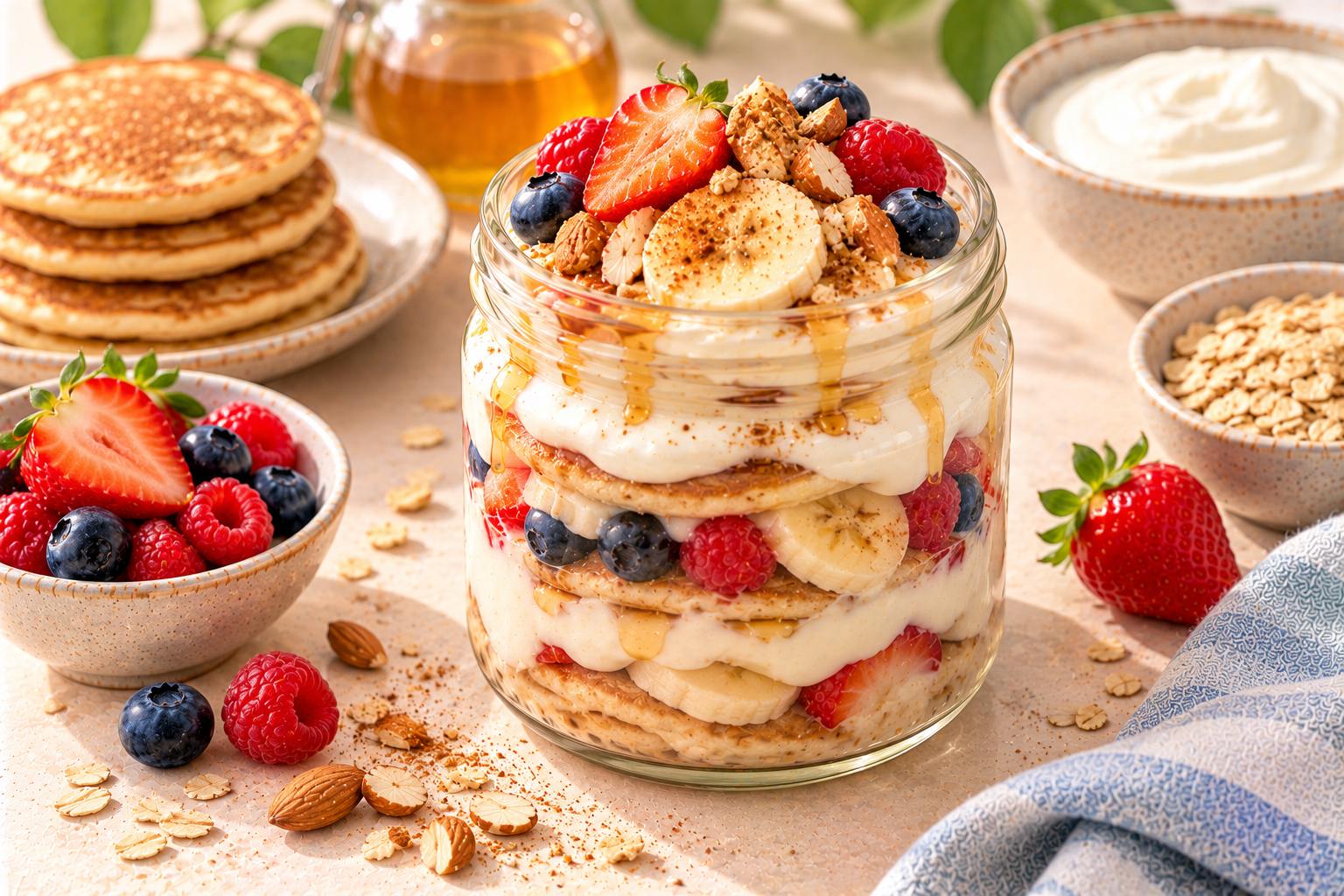 Overnight Yogurt Pancakes — original Yogurt Atelier recipe illustration
