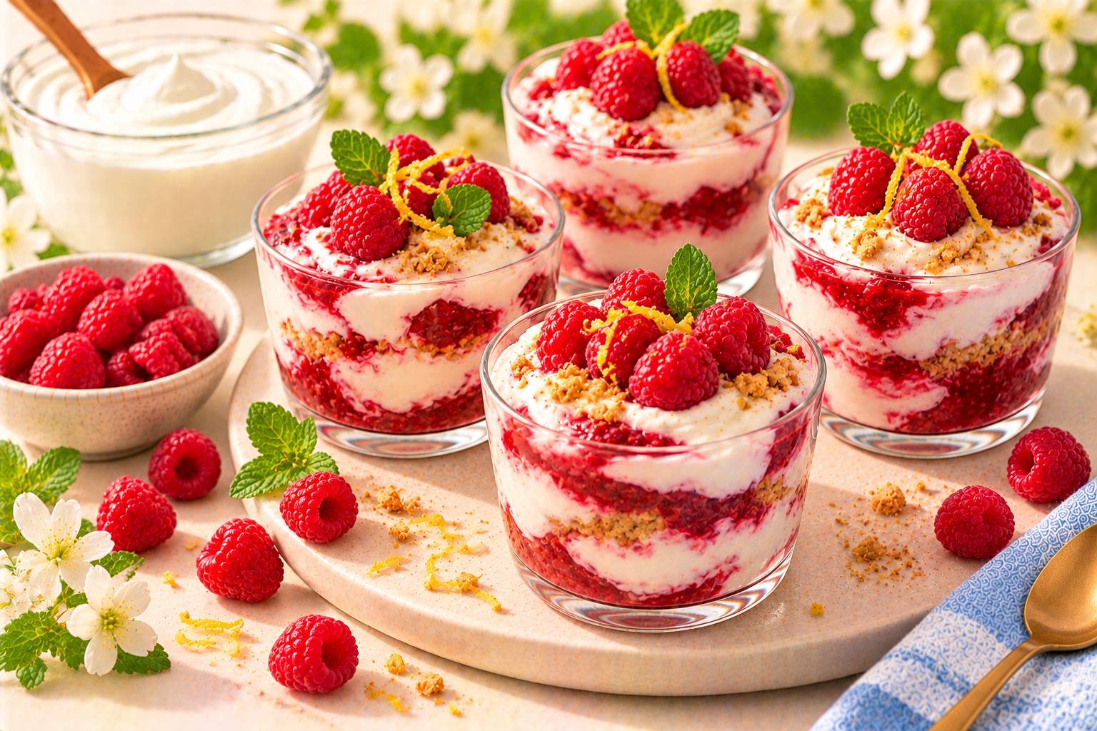 Raspberry Yogurt Fool — original Yogurt Atelier recipe illustration