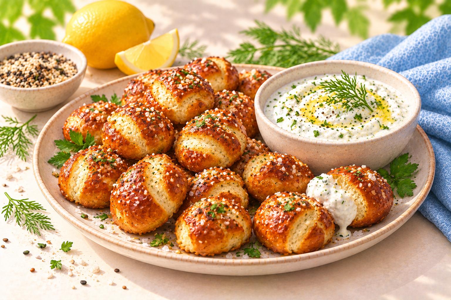Soft Yogurt Pretzel Bites — original Yogurt Atelier recipe illustration