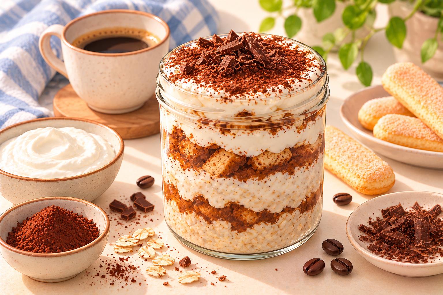 Tiramisu Yogurt Breakfast Jar — original Yogurt Atelier recipe illustration