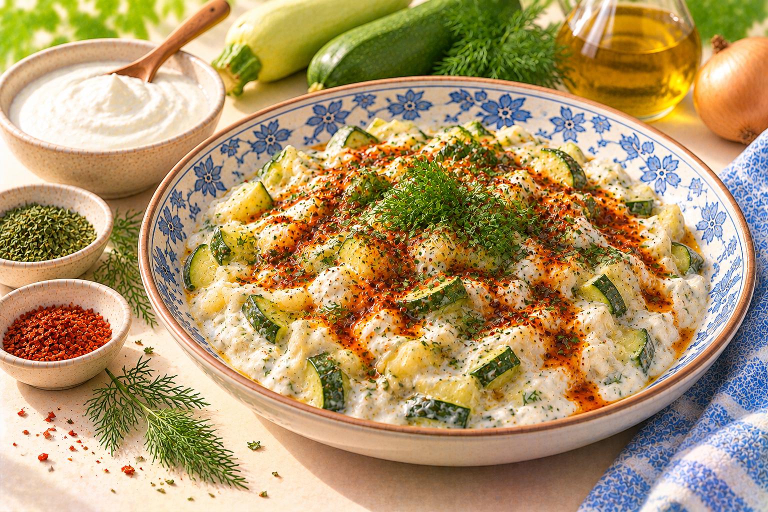 Kabak Boranisi — original Yogurt Atelier recipe illustration