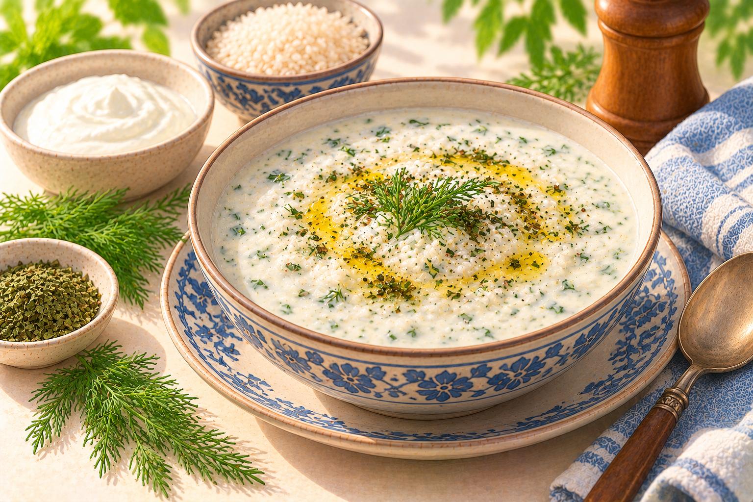 Yayla Soup — original Yogurt Atelier recipe illustration